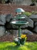 Verdigris Garden Centerpiece Bird Bath Planter with LED Light – Elegant Outdoor Décor