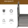 4' Metal Arch Backyard Garden Bridge with Safety Siderails, Delicate Scrollwork,  Easy Assembly, Black Bronze