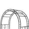 134 x 59 x 213cm Double Layer Iron Art Arc Top Iron Arch Black