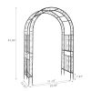 134 x 59 x 213cm Double Layer Iron Art Arc Top Iron Arch Black