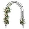 134 x 59 x 213cm Double Layer Iron Art Arc Top Iron Arch Black