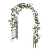 134 x 59 x 213cm Double Layer Iron Art Arc Top Iron Arch Black
