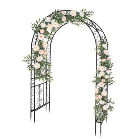 134 x 59 x 213cm Double Layer Iron Art Arc Top Iron Arch Black