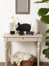 Pig and Piglets Sculpture - Farm Animal Decor for Home and Garden