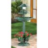 Verdigris Garden Centerpiece Bird Bath Planter with LED Light – Elegant Outdoor Décor