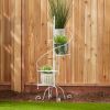 Modern White Spiral Plant Stand Showcase - Stylish Indoor Plant Display Stand