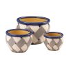 Geometric Pattern Planter Trio Set - Stylish Indoor Plant Pots