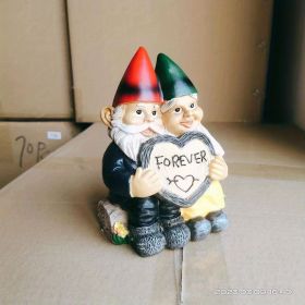Garden Gnome Love Couple Resin Statue, Statue For Micro Landscape Flowerpot Lawn Yard Garden Fish Tank Bonsai Decoration, Ornament For Home
