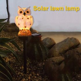 Solar Resin Owl LED Light Stake; Outdoor Waterproof Path Light Owl Sculpture; Landscape Light For Courtyard Garden Lawn Pathway Decoration, 1pc