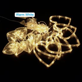 138 LED String Light Battery & USB Powered Waterproof Heart Shape Lights; 8 Flashing Modes For Christmas Restaurant Hotel Window; LED Lights