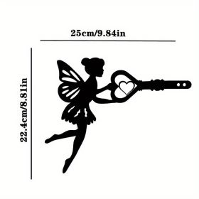 1pc Angel On Branch Steel Silhouette Metal Art Fairy Silhouette Ornament Wall Art