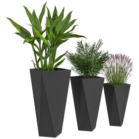 Tall Indoor Outdoor Planters, Stackable with Drainage Holes for Garden Balcony