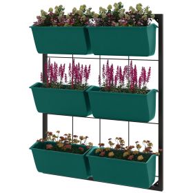 Hanging Planter Holder with 6 Pots and Drainage for Flowers Vegetables