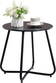 Round Metal Rust-Resistant Outdoor Plant Stand for Balconies and Gardens, Black