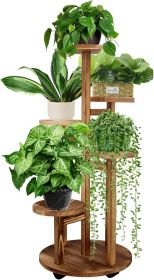 Walnut Plant Stand, A Corner Display Rack For Garden Or Patio.