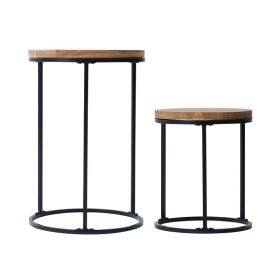 Acacia Top Plant Stand, 2 Pack