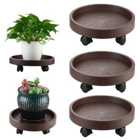 Heavy Duty Plant Dolly with Locking Casters for Indoors and Outdoors, Brown