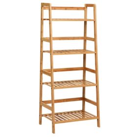 4-Tier Bamboo Plant Rack with Guardrails - Stable and Space-Saving