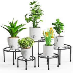 5-Pack Durable Rustproof Pot Stands for Balcony, Patio, or Garden - Black
