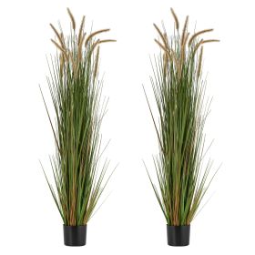 Artificial Grass Plant, Premium PVC Fake Greenery Shrubs Plant for Indoor Outdoor House Home Garden Office Room DÃ©cor, Housewarming, Green
