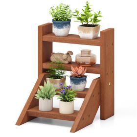 Compact Wooden Plant Stand for Succulents or Seedlings, For Window or Balcony