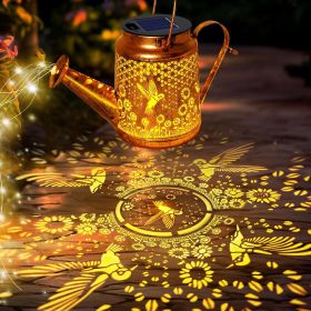 Solar Watering Can Hummingbird Hanging Lanterns Outdoor, Waterproof Solar Lights Garden Decor for Outside Yard Art Patio Lawn Backyard