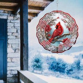 Cardinal Wind Spinner and Wind Chime with Pine & Floral Design: Vibrant Red Metal Outdoor Decor for Garden, Patio, Lawn & Holiday Decor.Wind Chime