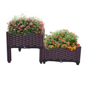 Plastic Elevated Garden Bed Set With Boxes For Vegetables, Indoors Or Outdoors