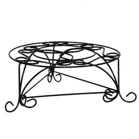 6.25"H Mosaic Cast Metal Black Plant Stand