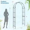 7.5 Feet Metal Garden Arch for Climbing Plants and Outdoor Garden Decor