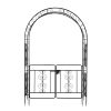 134.5 x 58.5 x 213cm Arc Roof Double Layer With Door Wrought Iron Iron Arch Courtyard Black