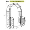 134.5 x 58.5 x 213cm Arc Roof Double Layer With Door Wrought Iron Iron Arch Courtyard Black
