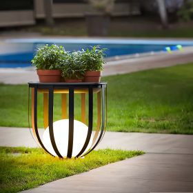 Plant Stand with Waterproof Outdoor Solar Power LED Outdoor Floor Lamp