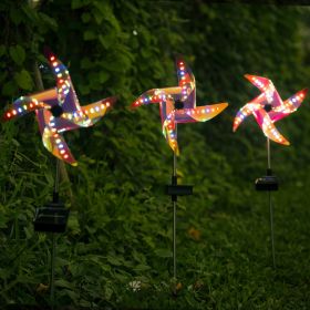 2/Pack Pinwheel Windmill Garden Lights Solar Wind Spinner