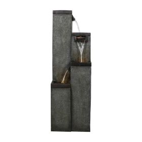 Modern Floor-standing Water Fountain with Lights for Home, Garden, and Patio