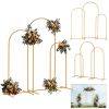 5.9ft x 4.9ft x 3.9ft Three-Piece Set Wedding Arc Top Iron Art Wedding Iron Arch Gold