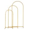 5.9ft x 4.9ft x 3.9ft Three-Piece Set Wedding Arc Top Iron Art Wedding Iron Arch Gold