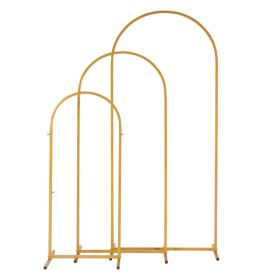 5.9ft x 4.9ft x 3.9ft Three-Piece Set Wedding Arc Top Iron Art Wedding Iron Arch Gold