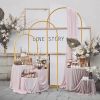 5.9ft x 4.9ft x 3.9ft Three-Piece Set Wedding Arc Top Iron Art Wedding Iron Arch Gold