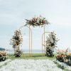 5.9ft x 4.9ft x 3.9ft Three-Piece Set Wedding Arc Top Iron Art Wedding Iron Arch Gold