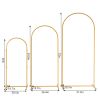 5.9ft x 4.9ft x 3.9ft Three-Piece Set Wedding Arc Top Iron Art Wedding Iron Arch Gold