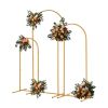 5.9ft x 4.9ft x 3.9ft Three-Piece Set Wedding Arc Top Iron Art Wedding Iron Arch Gold