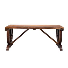 2-Person Rustic Wagon Wheel Bench