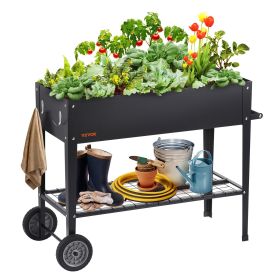 Elevated galvanized metal raised garden bed with legs for growing  vegetables