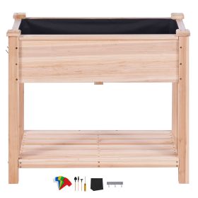 Burlywood Wooden Raised Garden Bed With Legs For Growing Vegetables And Herbs
