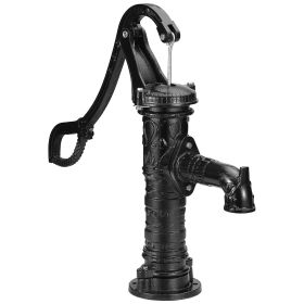 Antique Hand Water Pump 14.6 x 5.9 x 25.6 inch Pitcher Pump w/Handle Cast Iron Well Pump w/ Pre-set 0.5" Holes for Easy Installation Old Fashion