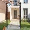Metal Garden Arch with black powder coated 3.6ft Length x 1.47ft Width x 7.5ft Height Climbing Plants Support Arch Outdoor Black Garden Arbors