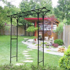 Garden Arch Arbor Trellis, Supports Climbing Plants, Outdoor Wedding Party Events, Black