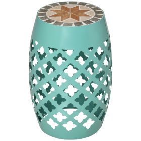 Patio Mosaic Round Side Table & Plant Stand Outdoor Garden Footstool