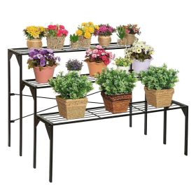 Outdoor 3 Tier Metal Plant Stand with Heavy Duty Rack